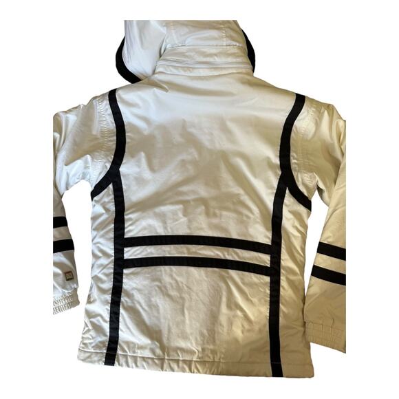Spyder For Girls white & black ski snowboard coat removable fur hood aged 12-14 - Picture 11 of 15